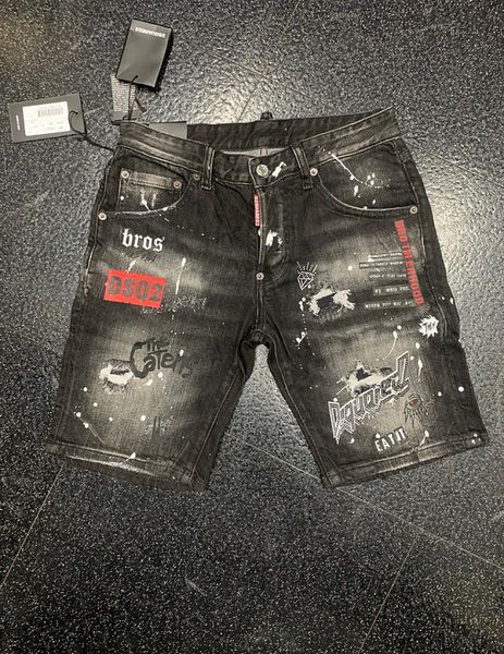 

2022 men short jeans pants hole italy brand man039s shorts panties streetwear denim skinny slim straight d2 biker jean breechcl4027410, Blue