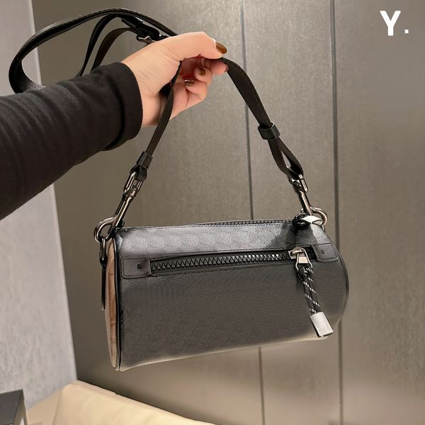 

designers men 23cm pillow shoulder crossbody bags with long weave strap black brown female male all over c letter women cool small round han