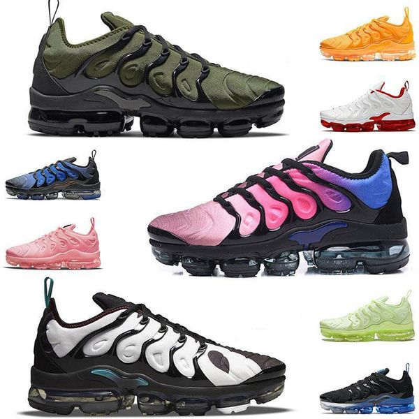 

tn plus running shoes men women black bubblegum yolk cherry cool grey neon olive pure platinum dark blue mens womens sports trainers sneaker