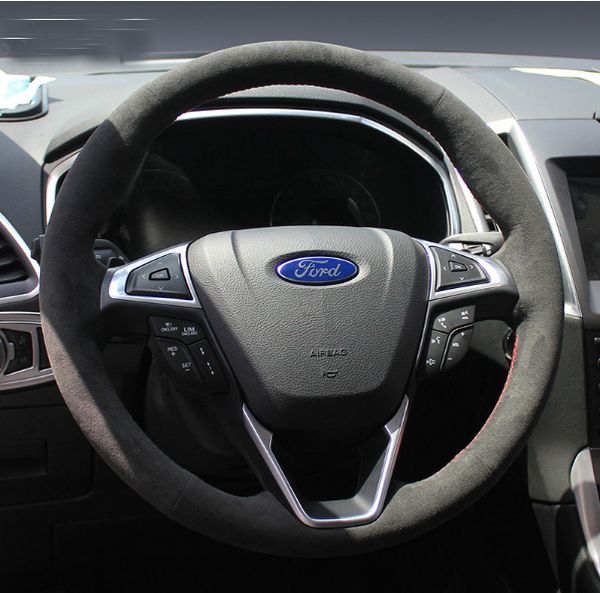 

for ford mondeo edge 2017-2020 hand sewn suede car steering wheel cover
