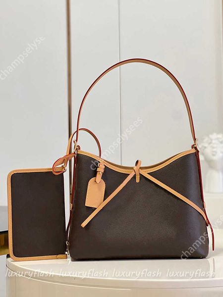 

designer womens shoulder bag carryall tote coated canvas leather vintage carry all 2 in 1 hobo with wallet fashion lady bowknot coin purse32