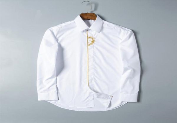 

luxurys designers whole mens dress shirts solid slim long sleeve brand working clothing chemise homme camisa social masculina 6480962, White;black