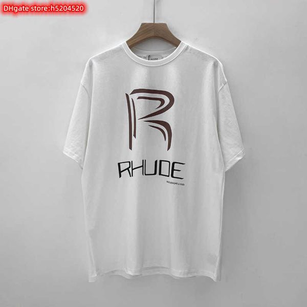 

sk72 men's t shirt 2023 new fashion brand rhude trendy rh limited leisure high street hip hop summer loose round neck short sleeve 458, White;black