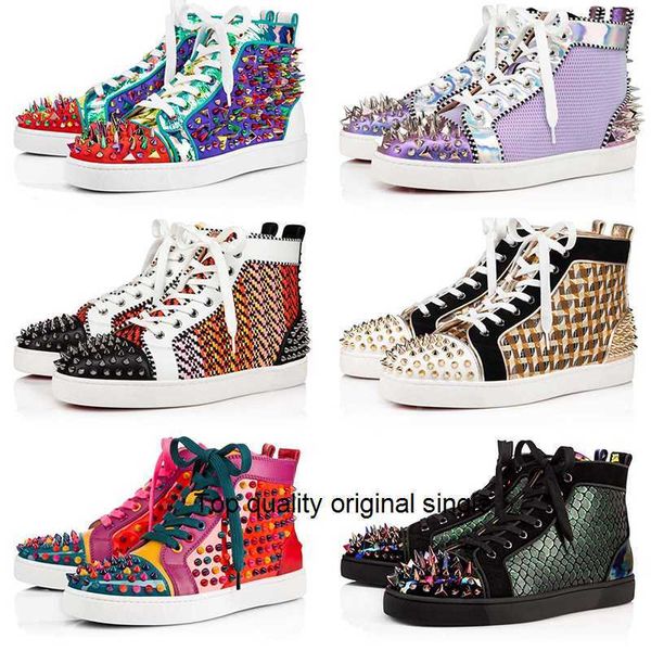 

luxury men women casual shoes designer spikes shoe flats loafers silver diamond party shiny shoe black blue suede leather quality