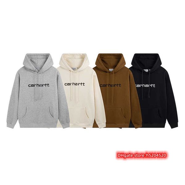 

2eq3 men's and women's hoodies sweatshirts north american high street brand carhart pure cotton kahart classic letter embroidered, Black