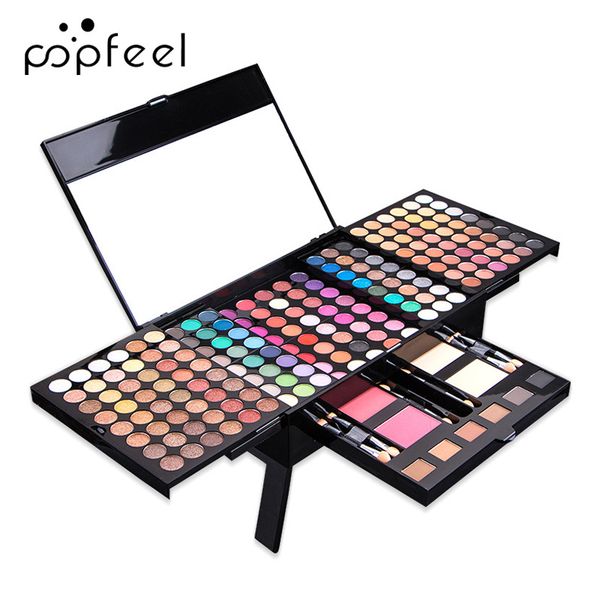 

194 colors matte eyeshadow palette makeup set shimmer glitter shadow blush brow powder brush highly colored soft