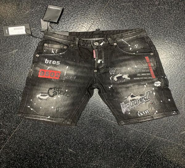 

2022 men short jeans pants hole italy brand man039s shorts panties streetwear denim skinny slim straight d2 biker jean breechcl6797388, Blue