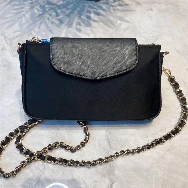 

chain one shoulder messenger bag flip leather stitching nylon cloth women's leisure versatile lightweight small bag handbag s262c