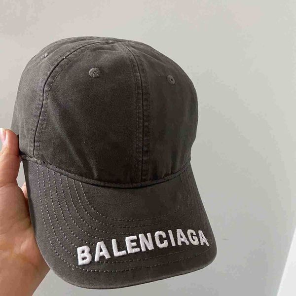 

paris hat designer cap balenciga winter beanie ball spring and balencigass summer new bonnet wash cotton letter embroidered baseball classic, Blue;gray