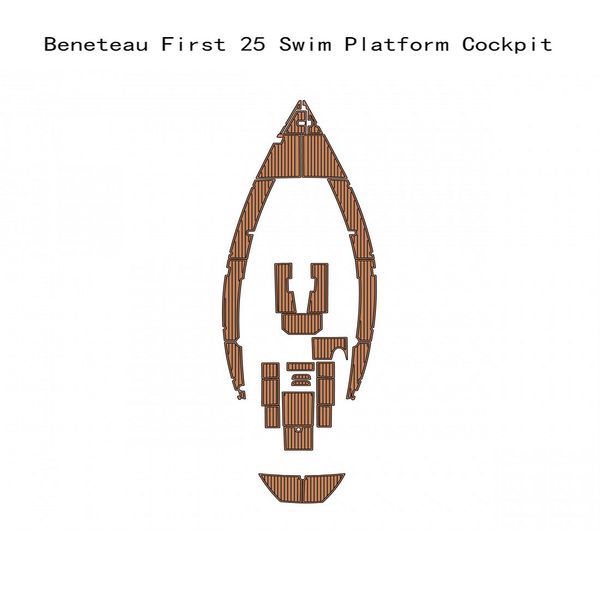 

beneteau first 25 swim platform cockpit boat eva faux teak deck floor pad