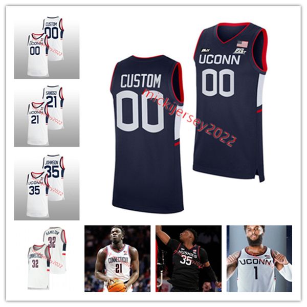 

youth uconn huskies custom mens stitched basketball jersey hassan diarra alex karaban richie springs andrew hurley yarin hasson donovan clin, Black