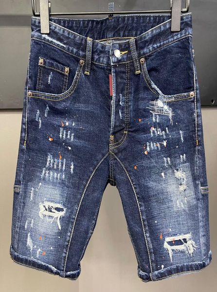 

2022 mens short jeans straight holes tight denim pants casual cotton summer designer europe and america style 9996470982, Blue
