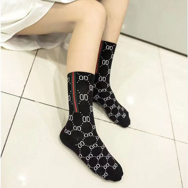 

socks hosiery designer men's women's mid-tube stockings silk filigree heaps alphabet korean version bright sell on four pairs, Silver