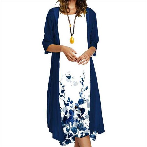 

fall fashion casual printing vest dress outskirt two-piece set, Black;gray