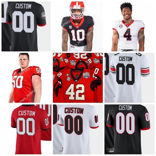 

2022 ncaa new style football jersey 19 brock bowers jerseys 18 jt daniels 16 kirby smart elijah holyfield 13 stetson bennett iv 99 j.davis j, Black