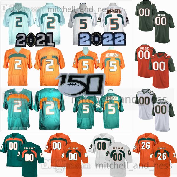 

custom s-6xl ncaa miami hurricanes football jersey 11 jacurri brown 13 jake garcia 43 isaiah cashwell 0 romello brinson 81 zaire cox 18 kahl, Black