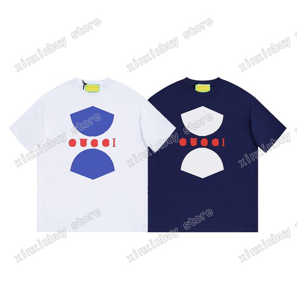 

xinxinbuy men designer tee t shirt paris letters print short sleeve cotton women white black oversize xs-l, Black;brown