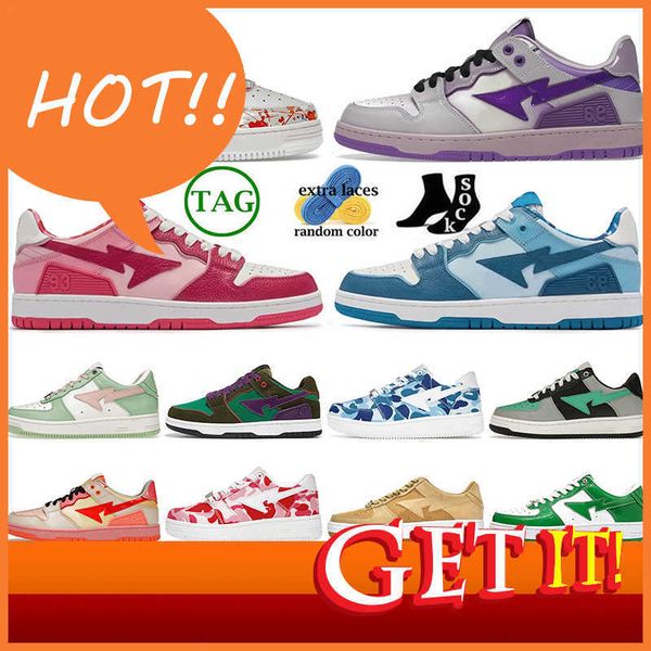

men women casual shoes a bathing sk8 sta abc camo black white green camouflage mens designer trainers sports sneakers platform shoe size 45