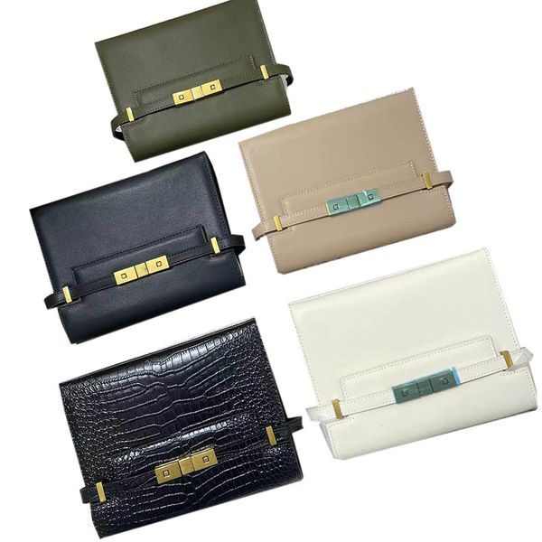 

designer small manhattan shoulder bag for women luxurys mini black white green pink glossy crocodile print embossed leather crossbody bags