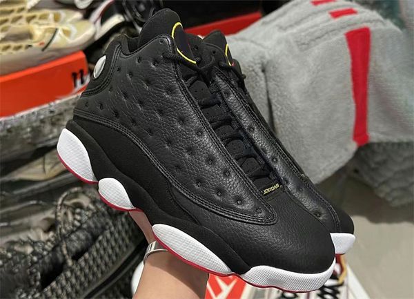 

2023 authentic basketball shoes air 13 13s playoffs 414571-062 sports sneakers outdoor trainers mens black true red white jordans original b