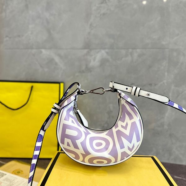 

capsule nano hobo bag women crescent wrist handbag purse printed leather crossbody bags bottom metallic fashion letter adjustable strap even