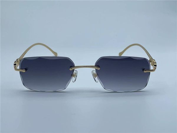

621s s vintage 563591 men design frameless cut lenses square shape retro glasses uv400 eyewear gold light color lens, White;black