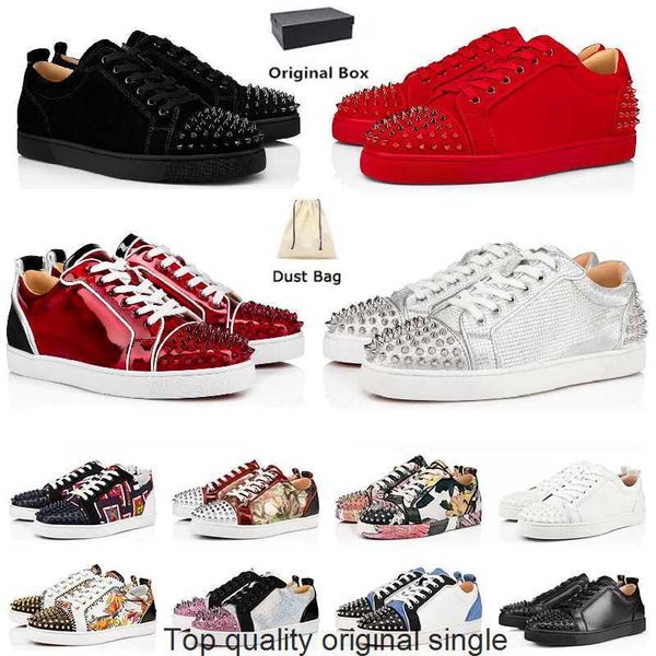 

casual shoes with box red platform bottoms casual shoes women mens luxurys loafers trainers low fashion designer spikes party, Black