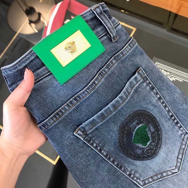 

men's jeans designer designer jeans men casual pants classic medusa embroidered mens trousers plus size fashion denim pnats 29-40 ctqk, Blue