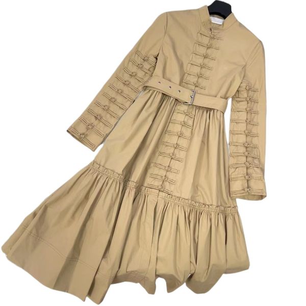 

early spring new french elegant retro panbuckle super long dress, Black;gray