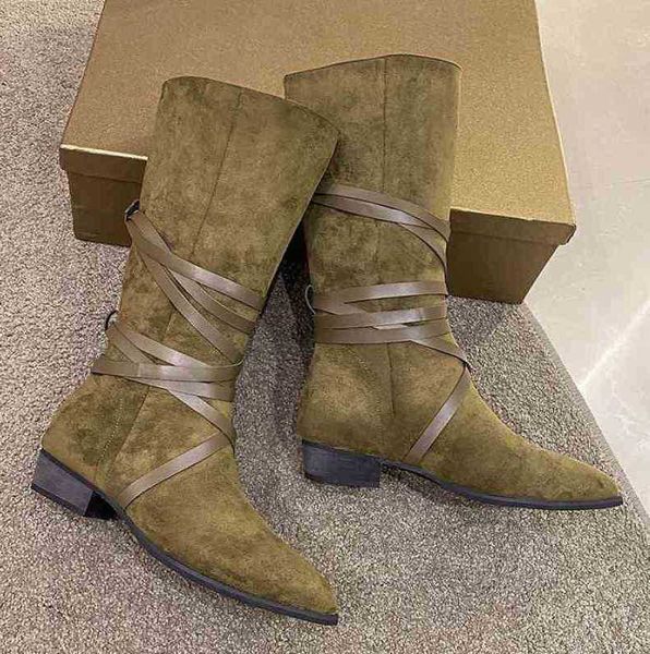 

boots dress shoes autumn winter new knee high for women pointy toe lace up cowboy fashion leather western style ytmtloy botines de mujer 1, Black