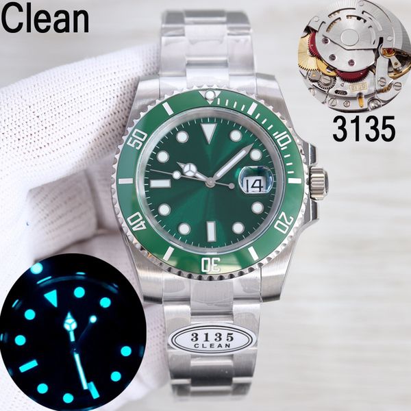 

7 styles clean luxury mens watch v11 116610l silver case green ceramic bezel sub eta3135&3235 automatic watches 904l stainless steel sapphir, Slivery;brown