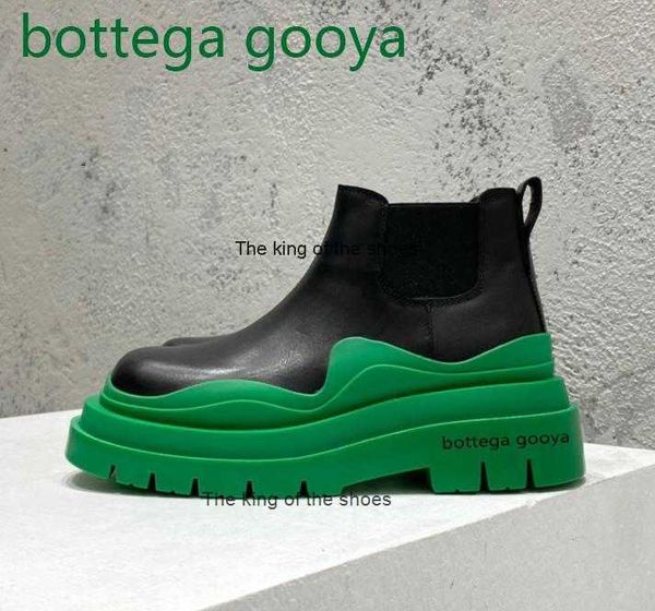 

bottega gooya men's women boots tire us12 storm leather high boot real leather shoes crystal outdoor martin chaussures de designer a1, Black