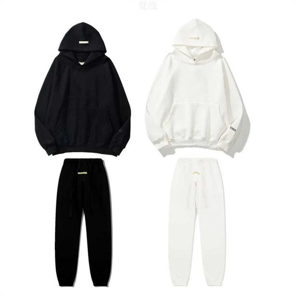

ess designer warm hoodies essentials hoody men pullover sweatshirts reflective letter printing fleece oversized hoodie fashion hip hopegcu, Black