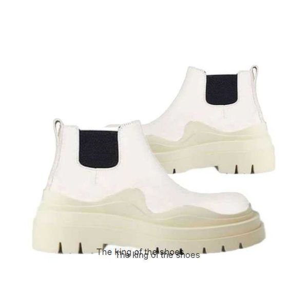 

women bottega sea salt soles boots hipster luxury man tire leather chelsea white booties men platform chunky shoes lady low knight, Black