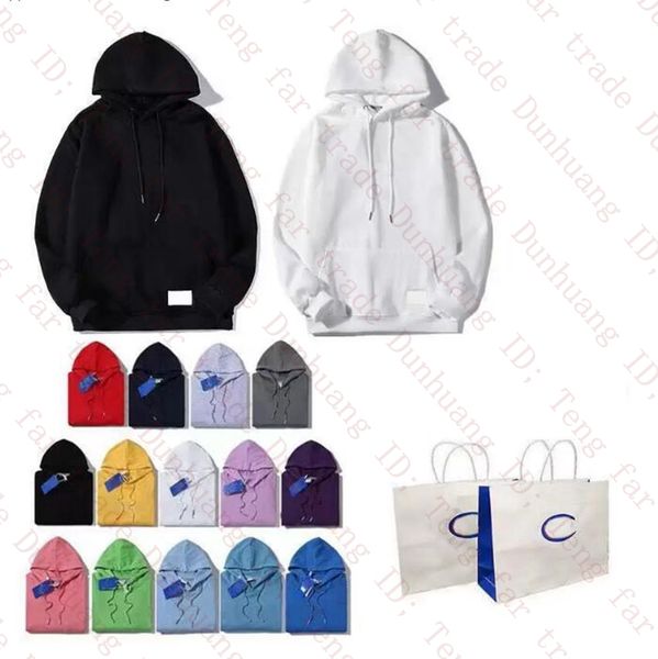 

men's designer hoodies european american fashion letter embroidery hoodie 100% cotton hoodies mens with womens casual jacket sweatshirt, Black