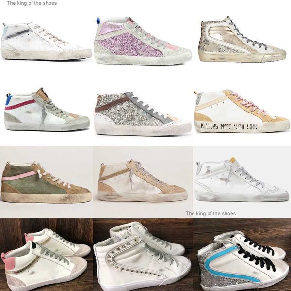 

golden sneaker deluxe brand casual shoes mid star high sneakers classic leopard do-old dirty designer leather women man shoe