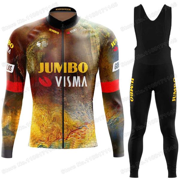 

2022 Jumbo Visma Cycling Jersey Long Sleeve Set Men France Tour Cycling Clothing Summer Men Road Bike Jackets Suit MTB Maillot