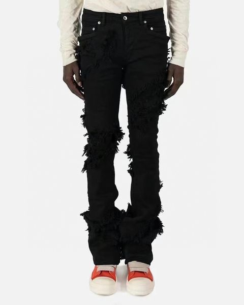 

hm35065 quality mens jeans distressed motorcycle biker jean rock skinny slim ripped hole stripe fashionable snake embroidery denim pants, Blue