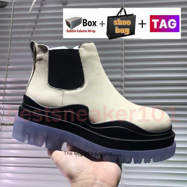 

men boots venetas tire ankle chelsea platform fashion booties half bootes knee boot leather man womens shoes white triple black