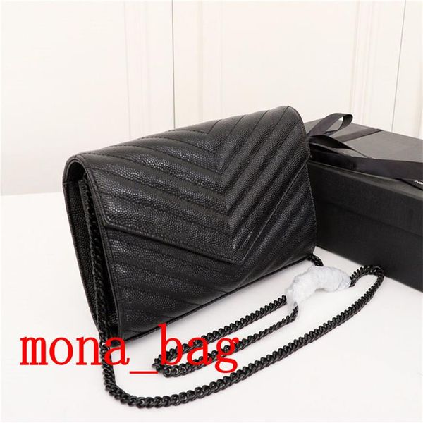 

caviar chain handbags multi card holder women shoulder bags genuine leather purses interior zipper pocket buckle come with box mon222k