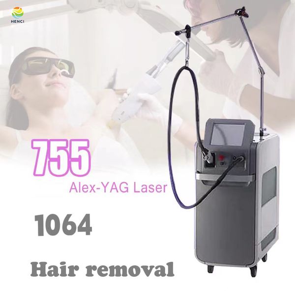 

2023 new alexandrite laser 755nm 1064nm long pulse nd yag laser hair removal machine, Black