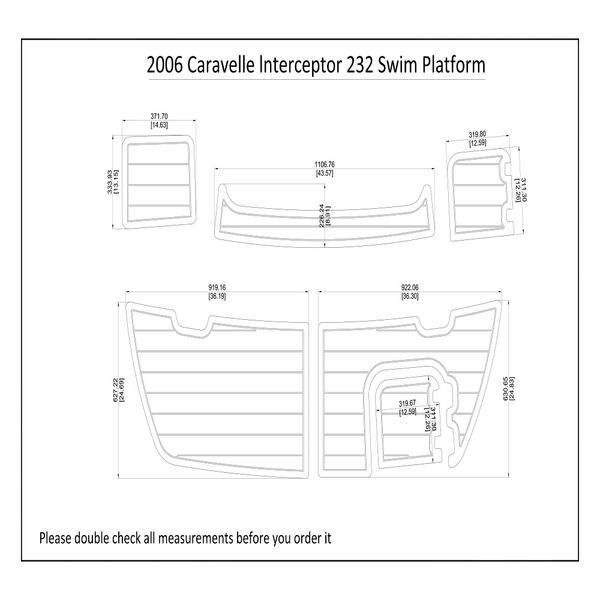 

2006 caravelle lnterceptor 232 swim platform boat eva faux teak deck floor pad