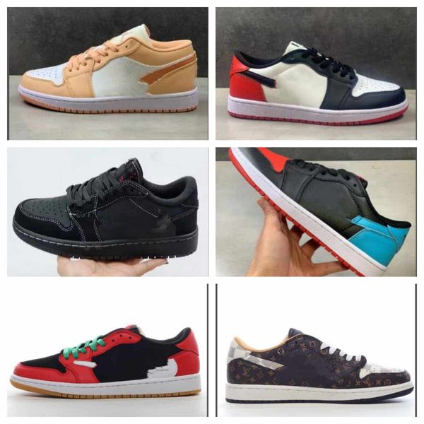

basketball shoes men women jumpman 1low og voodoo black phantom jumpman chile red year of the rabbit concord sports sneakers size 36-46