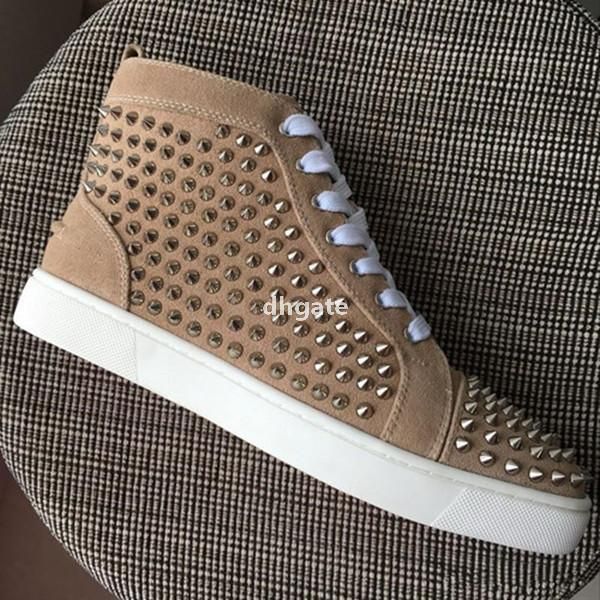 

red-bottoms christians young skate shoes brand design sneaker men junior spikes roller boat high casual walking shoes wholesale chea wex, Black