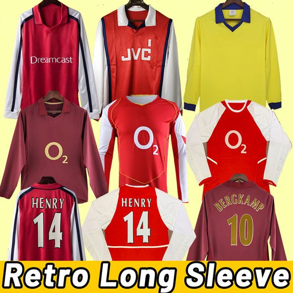 

gunners henry retro soccer jerseys highbury pires reyes bergkamp adams persie v. persie vintage classic long sleeve 00 02 03 04 05 06 98 99, Black;yellow