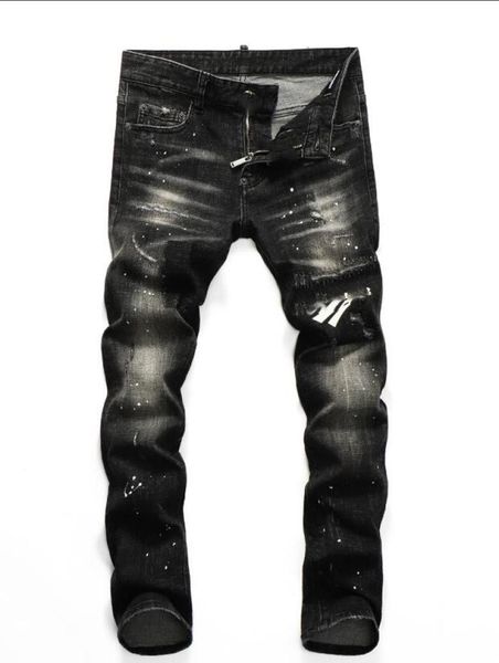 

2021france fashion pierre straight jeans men039s biker jeans hole stretch denim casual jean men skinny pants elasticity ripped 4401309, Blue