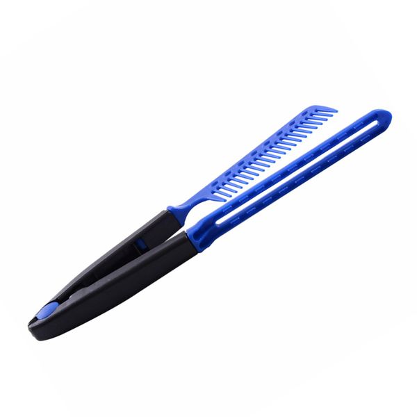 

hairdressing v type straightening comb hair straightener brush pro salon haircut combs, Silver