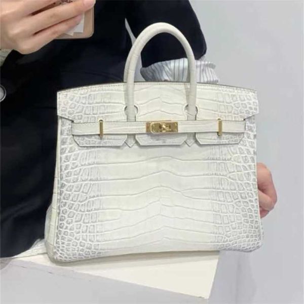 

designer handbag herme birkins crocodile bag leather women's 2022 fashion cowhide big commuter versatile portable zc