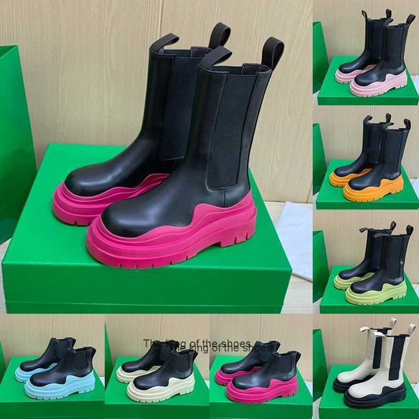 

tire boots for men womens fashion luxury designer booties black glass green red chunky thick sole ankle low cropped martin boot antiskid