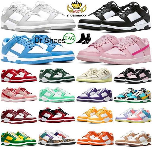 

casual shoes sneakers mens trainers triple pink panda designer white black unc green sail grey fog with box 2023 new dunks sb men women low